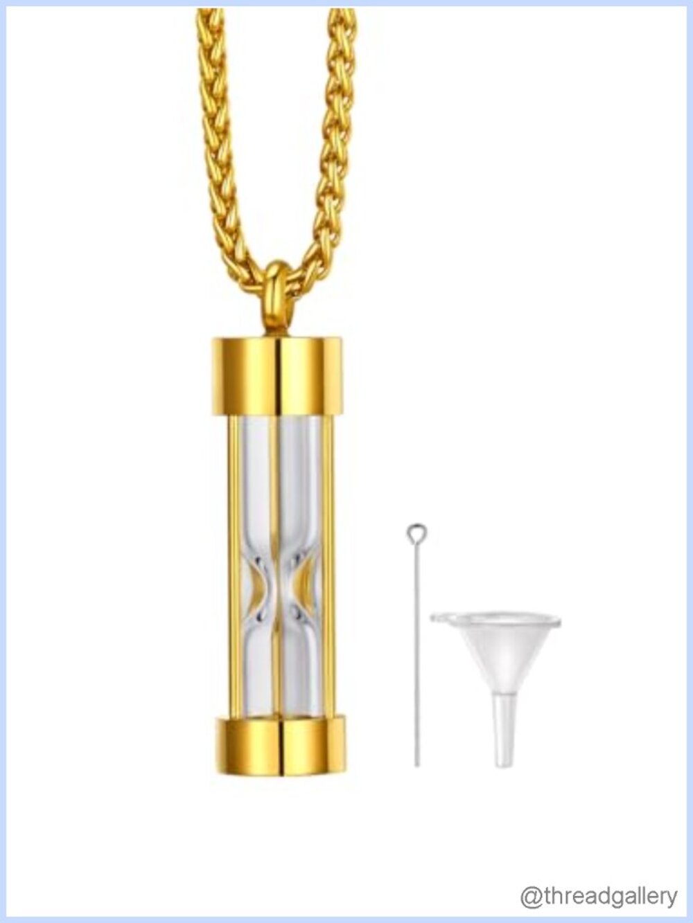 Urn Necklace for Ashes 18K Gold Plated 316L Stainless Steel Memorial Pendant